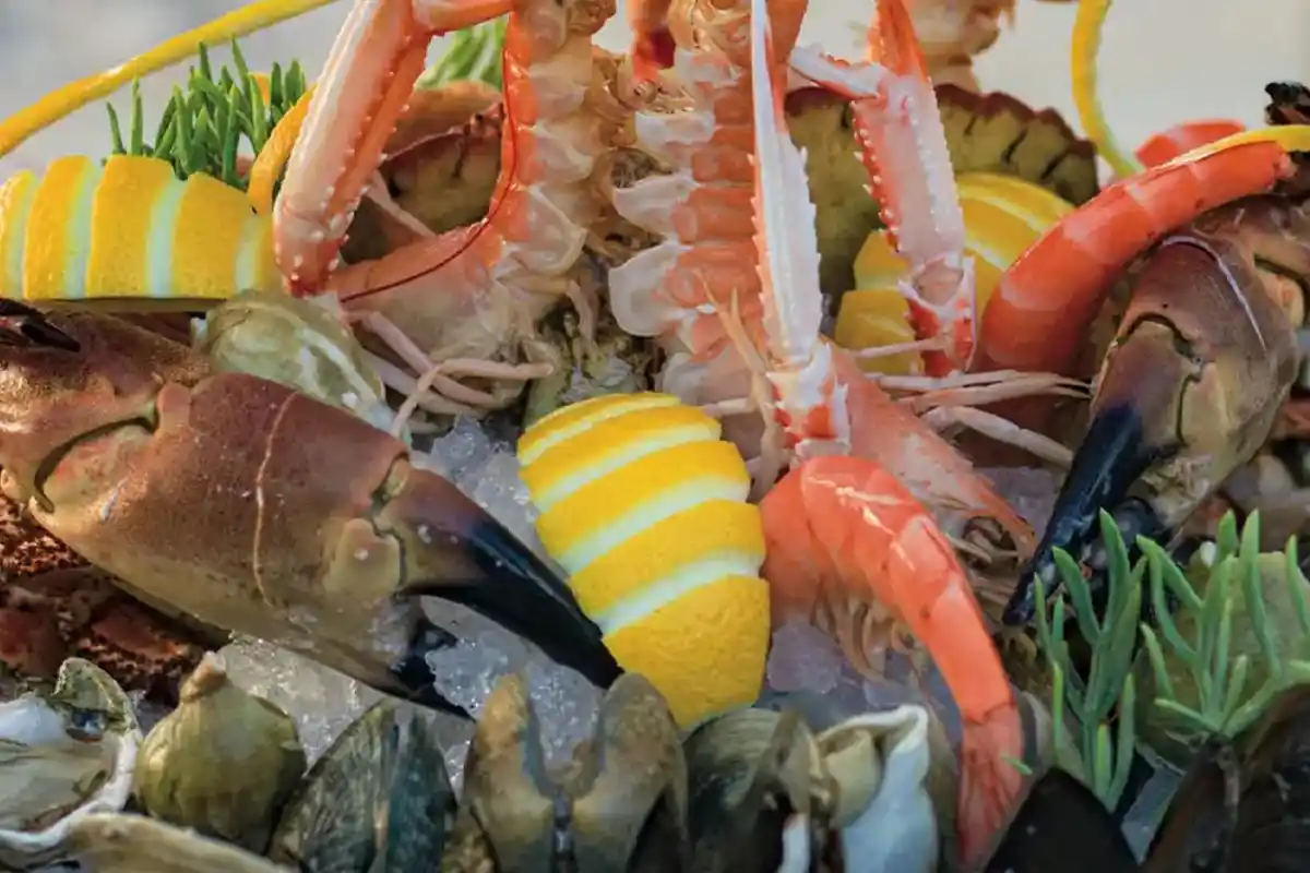 Détail d'un homard breton cuisiné pour plateau de prestige